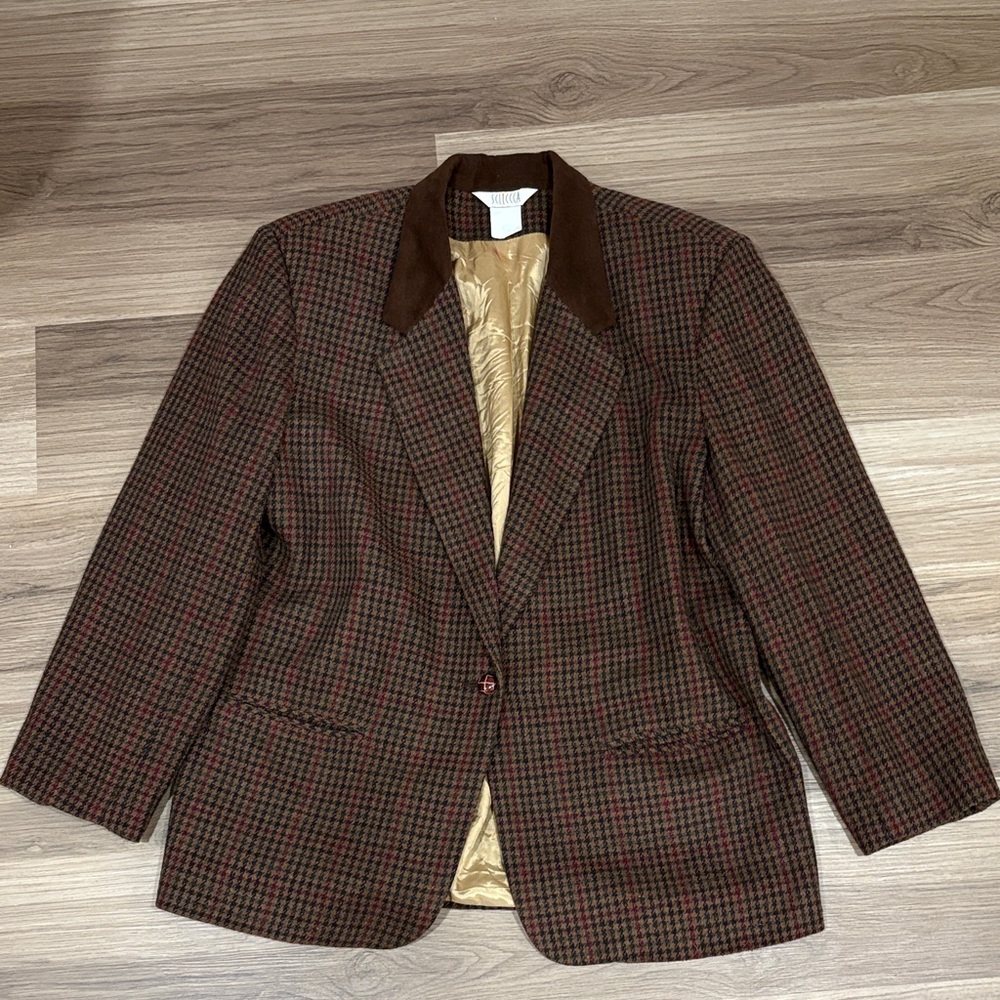 Brown Checkered Blazer